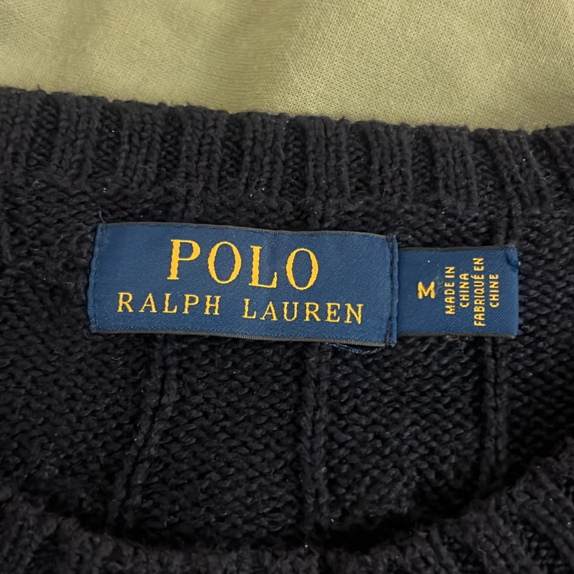 Mörkblå kabelstickad tröja Polo Ralph Lauren - 1