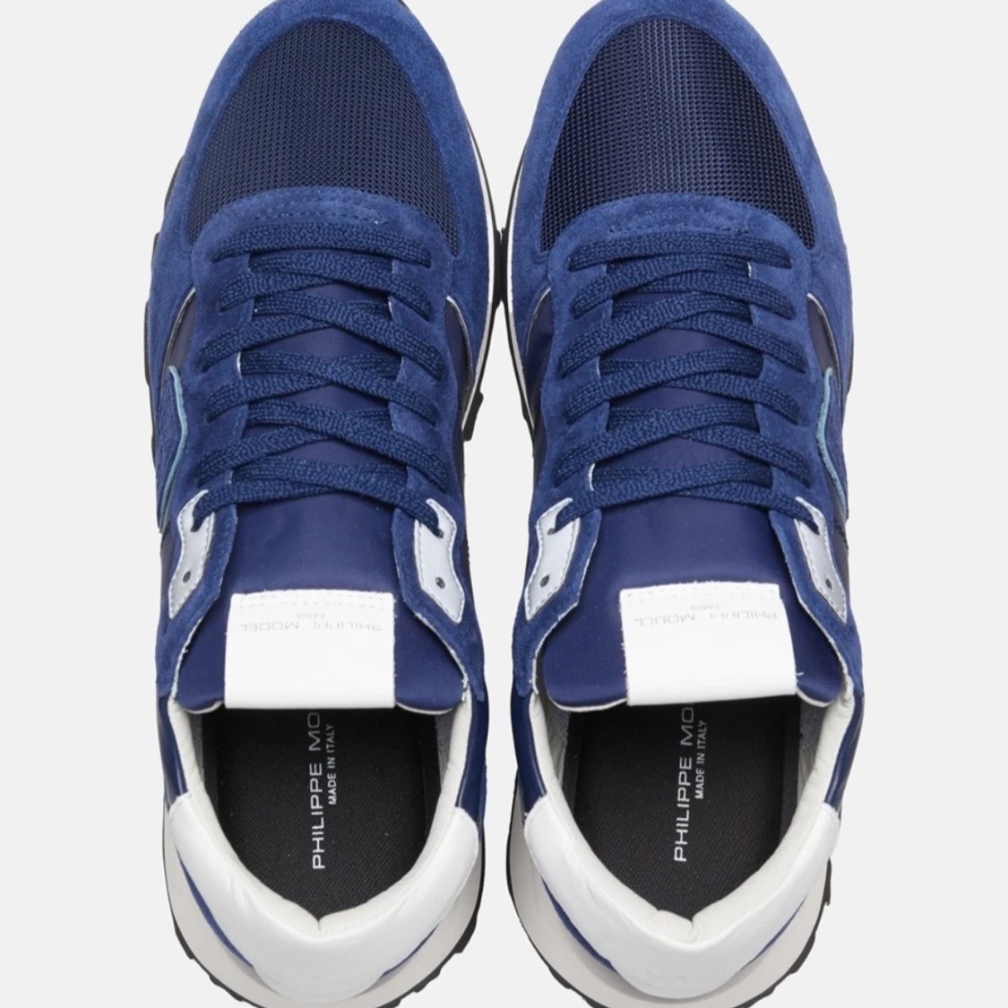 Blå Philippe Model sneakers med mocka - 1