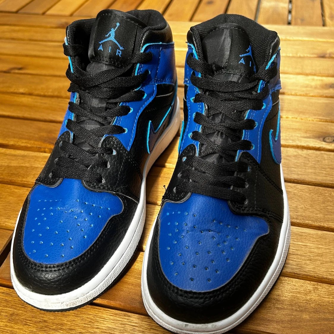 Nike Air Jordan 1 Mid Svart/Blå - 1