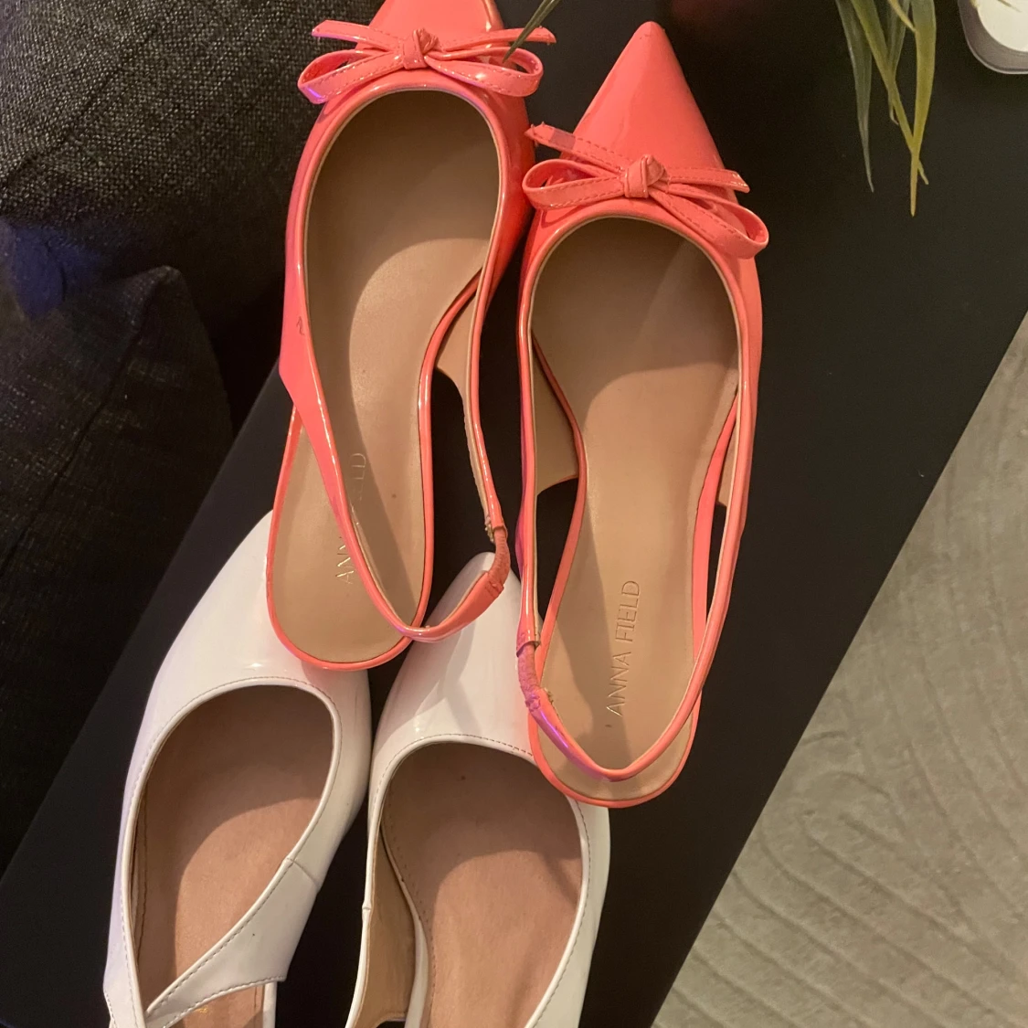 Pumps i rosa och vitt - 1