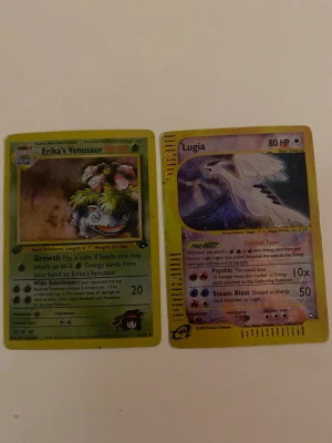 Ingen väst på bilderna - Bilderna visar samlarkort från Pokémon, bland annat Erika's Venusaur, Lugia, charizard, alakazam, dragonite och nidoking.
