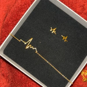 Guldfynd Halsband & Örhängen Set - säljes antingen ihop för 500kr eller 350kr för halsband & 150kr för örhängen, har tyvärr inte originalboxen kvar då jag fick den som födelsedagspresent.