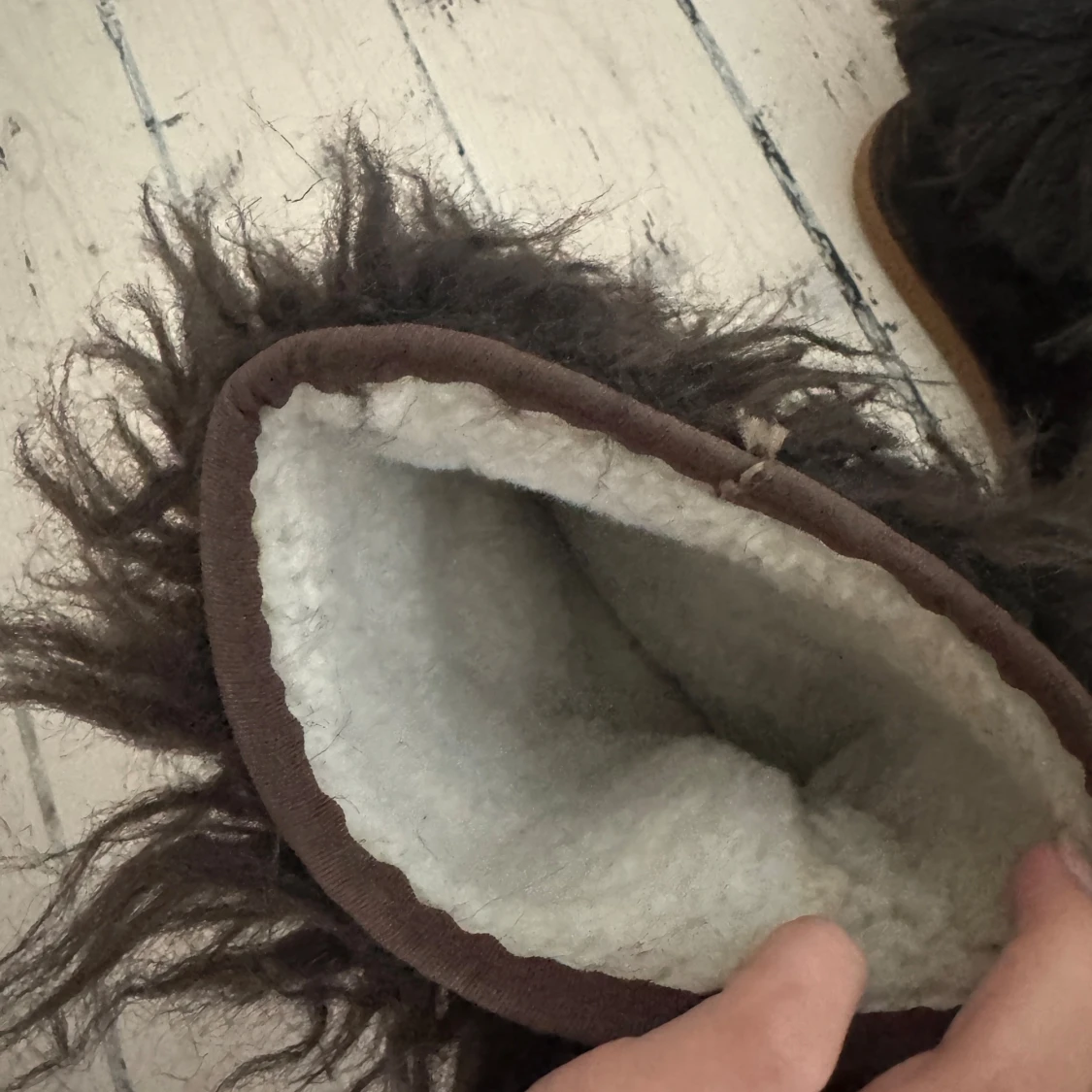 Bruna fluffiga boots med päls - 3