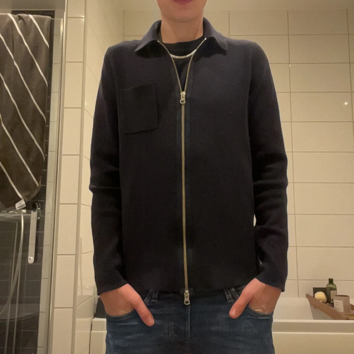 Mörkblå overshirt från Samsøe Samsøe