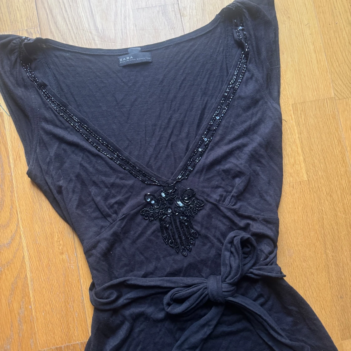 vintage paljett topp, med knytning - 1