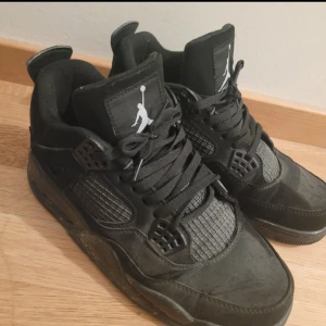 Black cat retro Nike Air Jordan 4 sneakers - Använd ett par gånger. Skriv till mig om ni har frågor. Jag kan frakta inom 24h. (Du vet varför den är billig.)  #grish #stockholmstil #stockholmstyle #y2k #y2kstyle #y2kfashion #stockholmstil #Stockholm #vintage #fashion #emo #emocore #emostyle #2000s #goth #cute #cutecore #studs