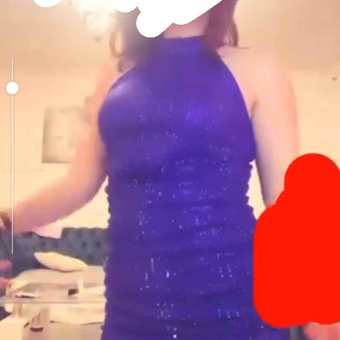 Blå paljettklänning  - 1