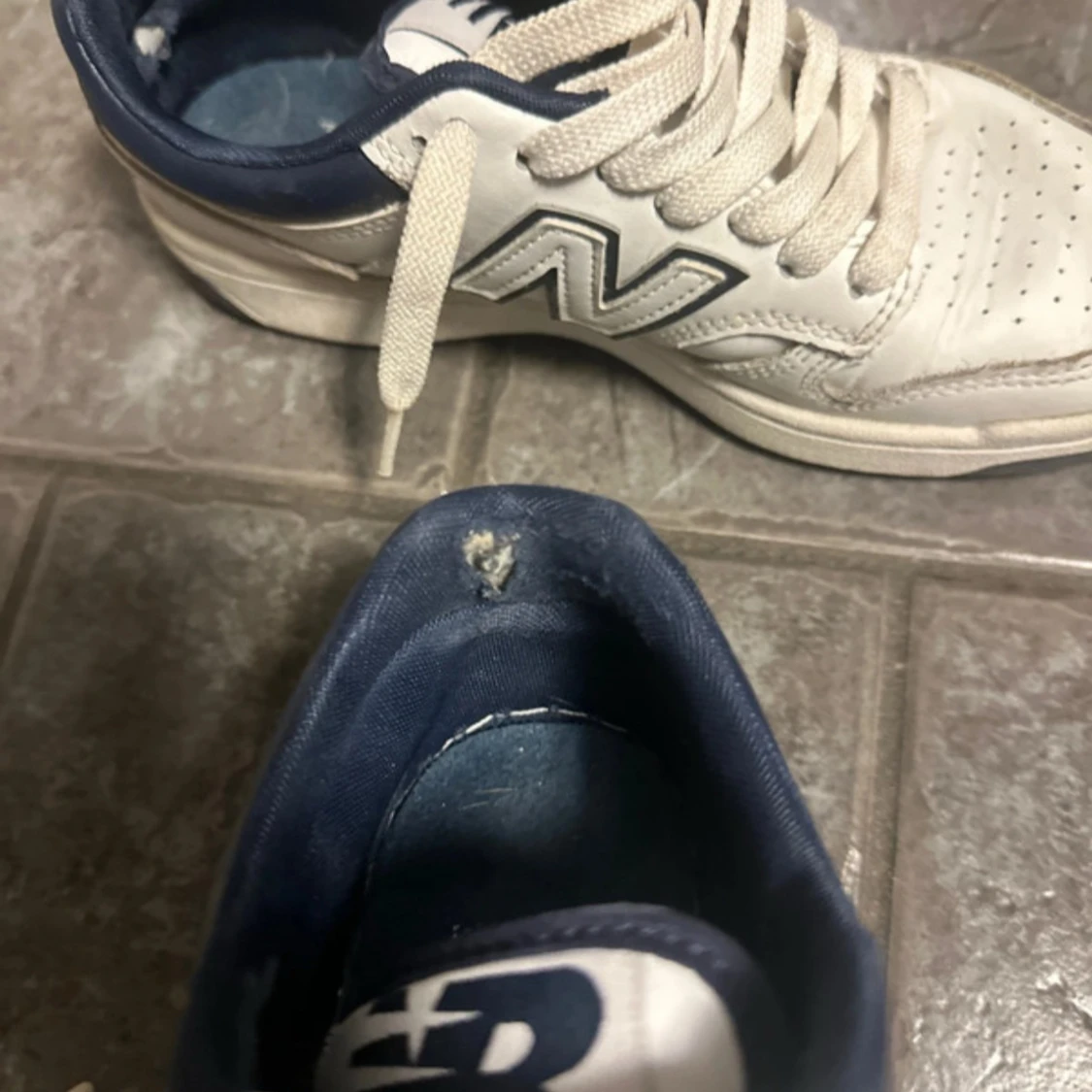 Vit/navy New Balance 480 sneakers - 2