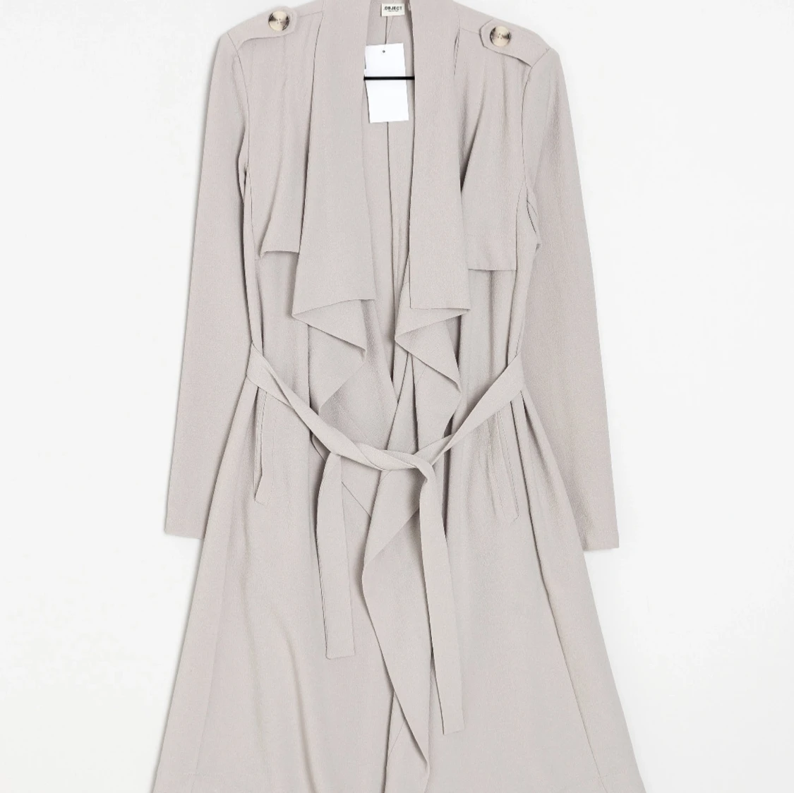Ljusgrå trenchcoat från object - 1