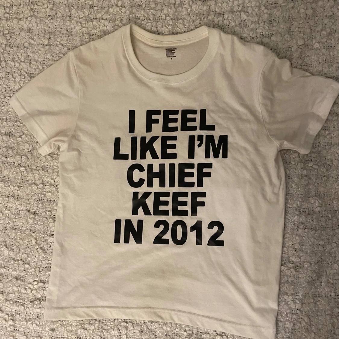 Vit t-shirt med Chief Keef-tryck