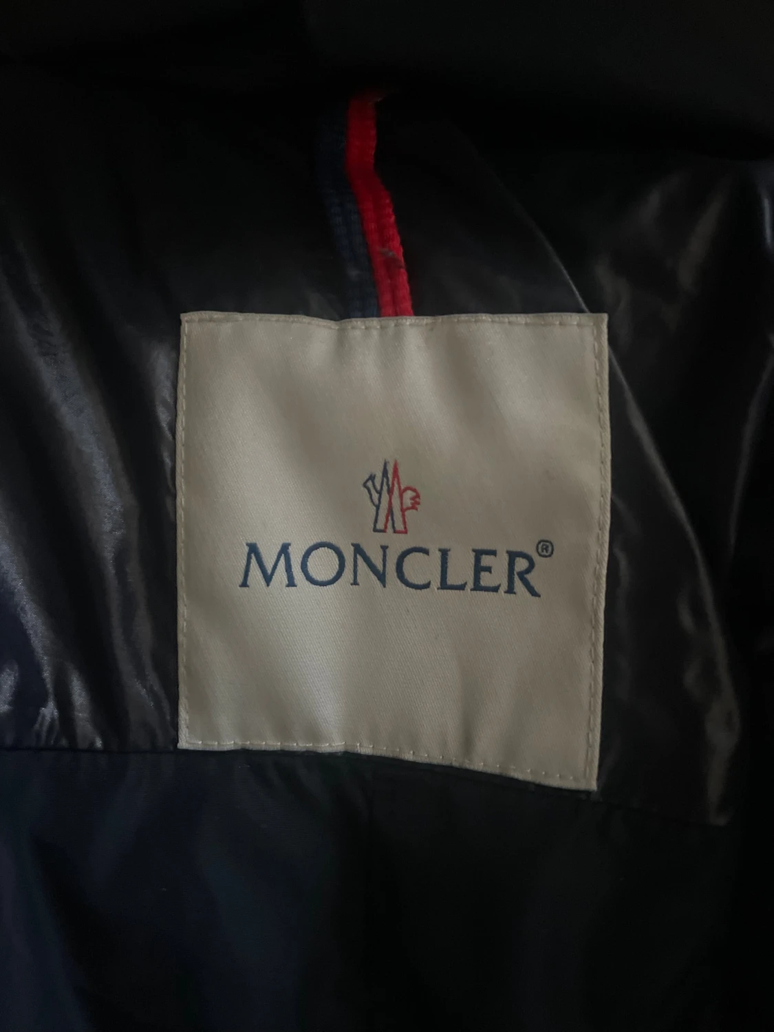 Mörkblå Moncler dunjacka med huva - 6