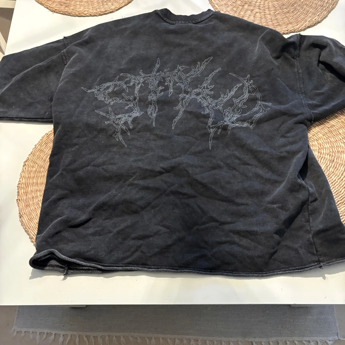 Svart oversized t-shirt med tryck - 1