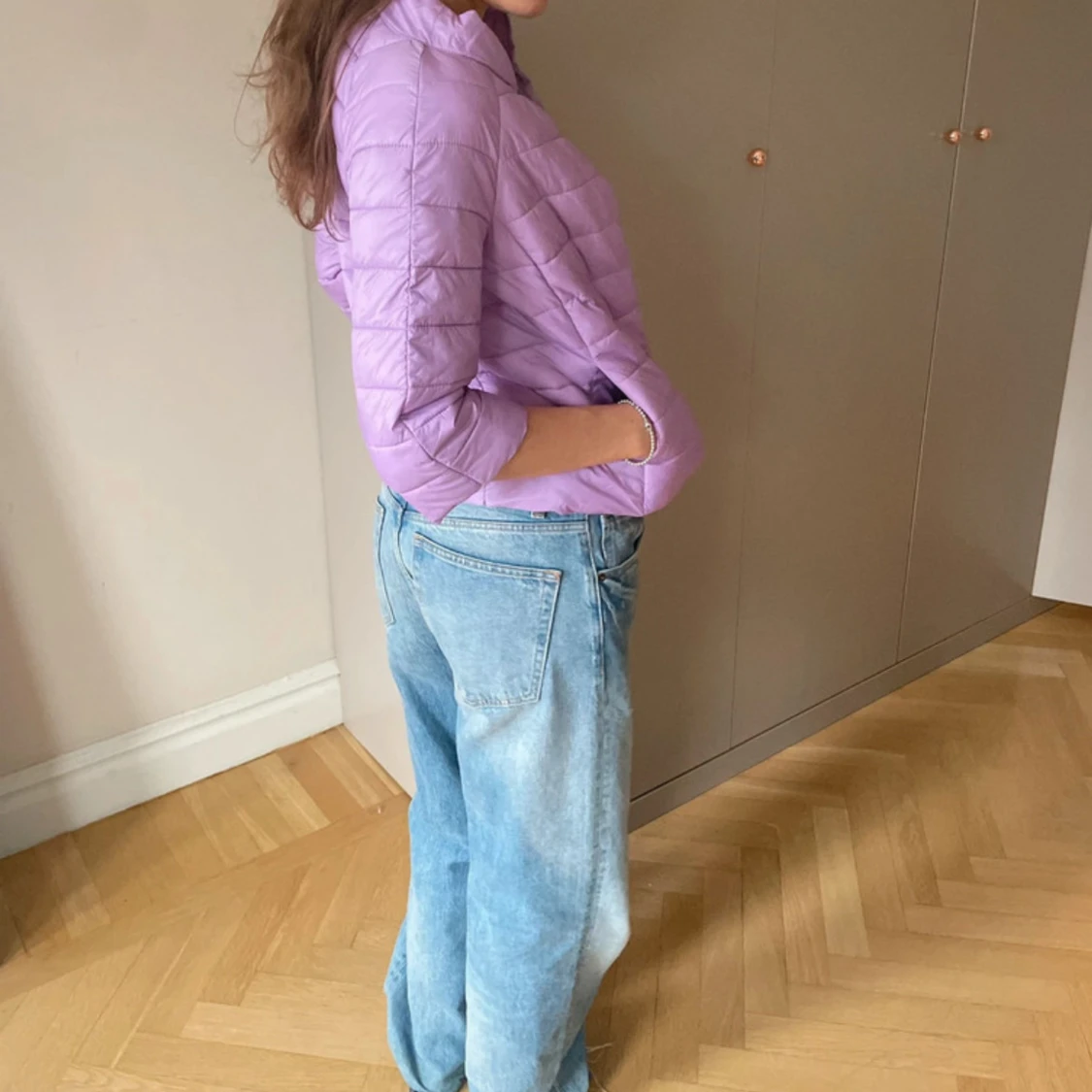 Ljuslila quiltad pufferjacka - 2