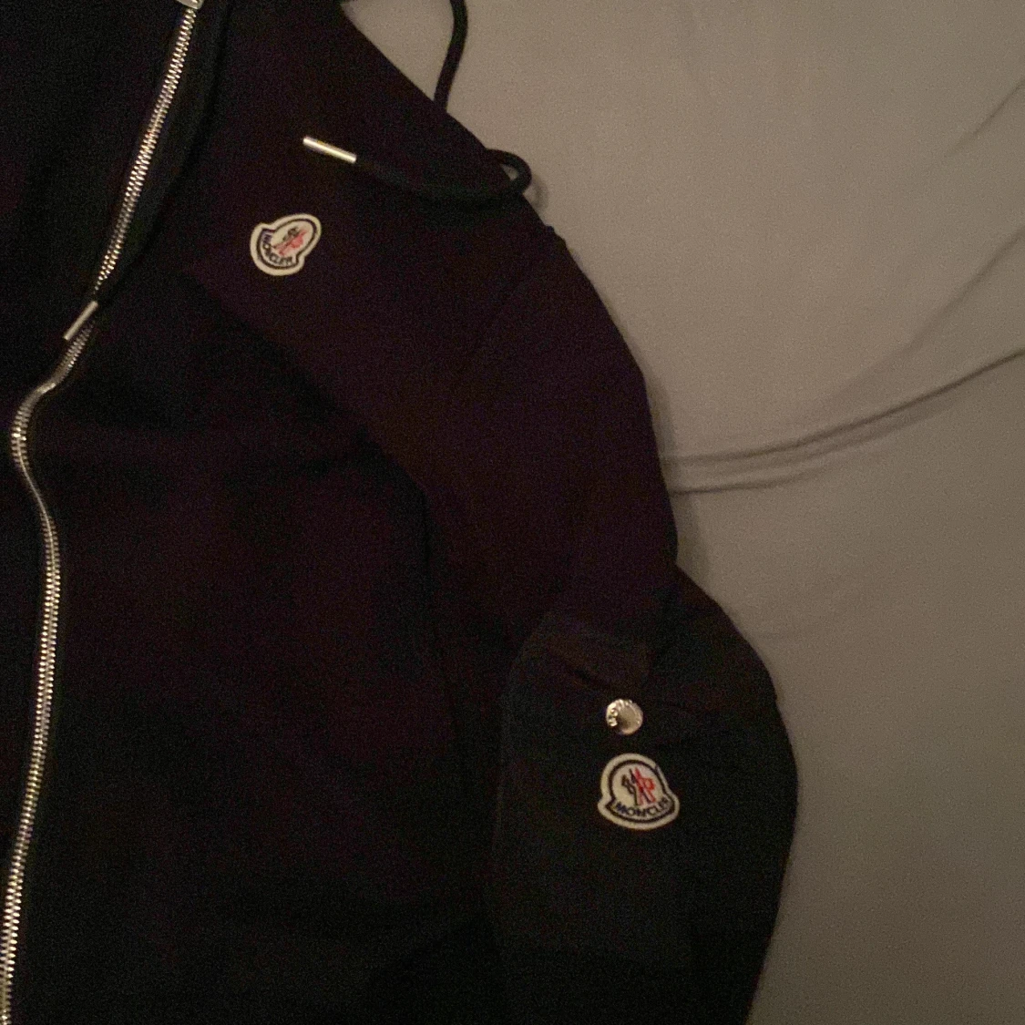 Svart Moncler hoodie med dragkedja - 2