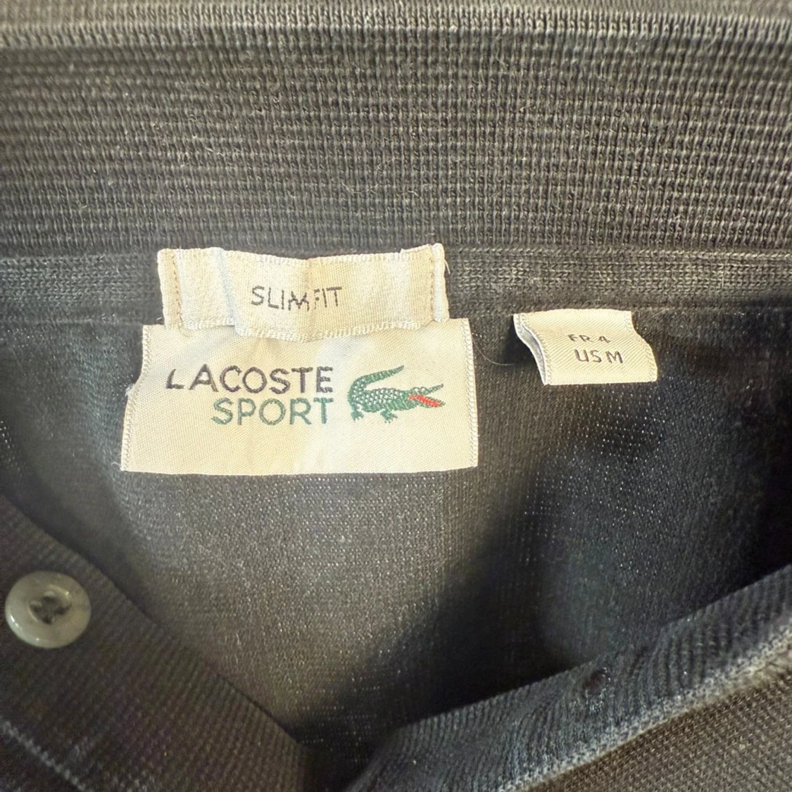 Svart pikétröja Lacoste Sport slim fit - 3