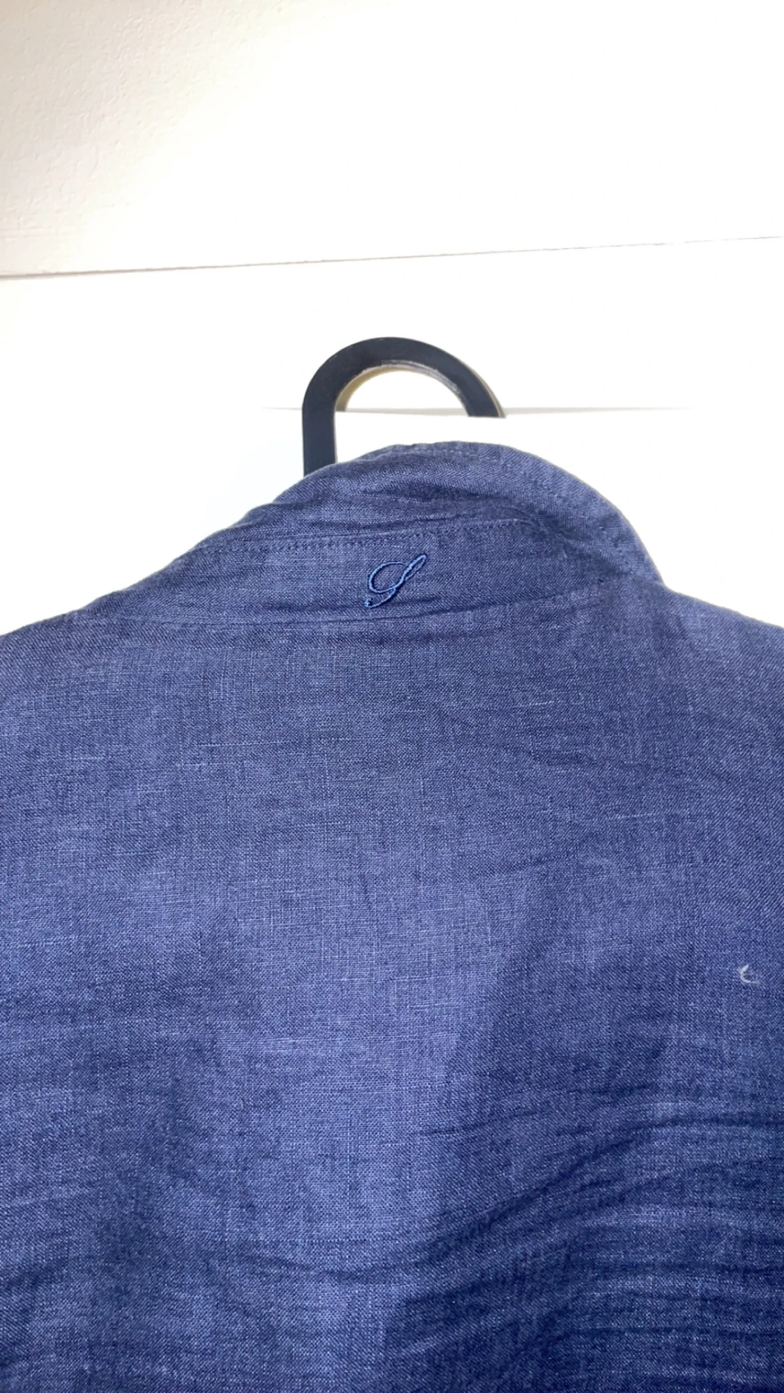 Mörkblå Stenströms overshirt i linne - 2