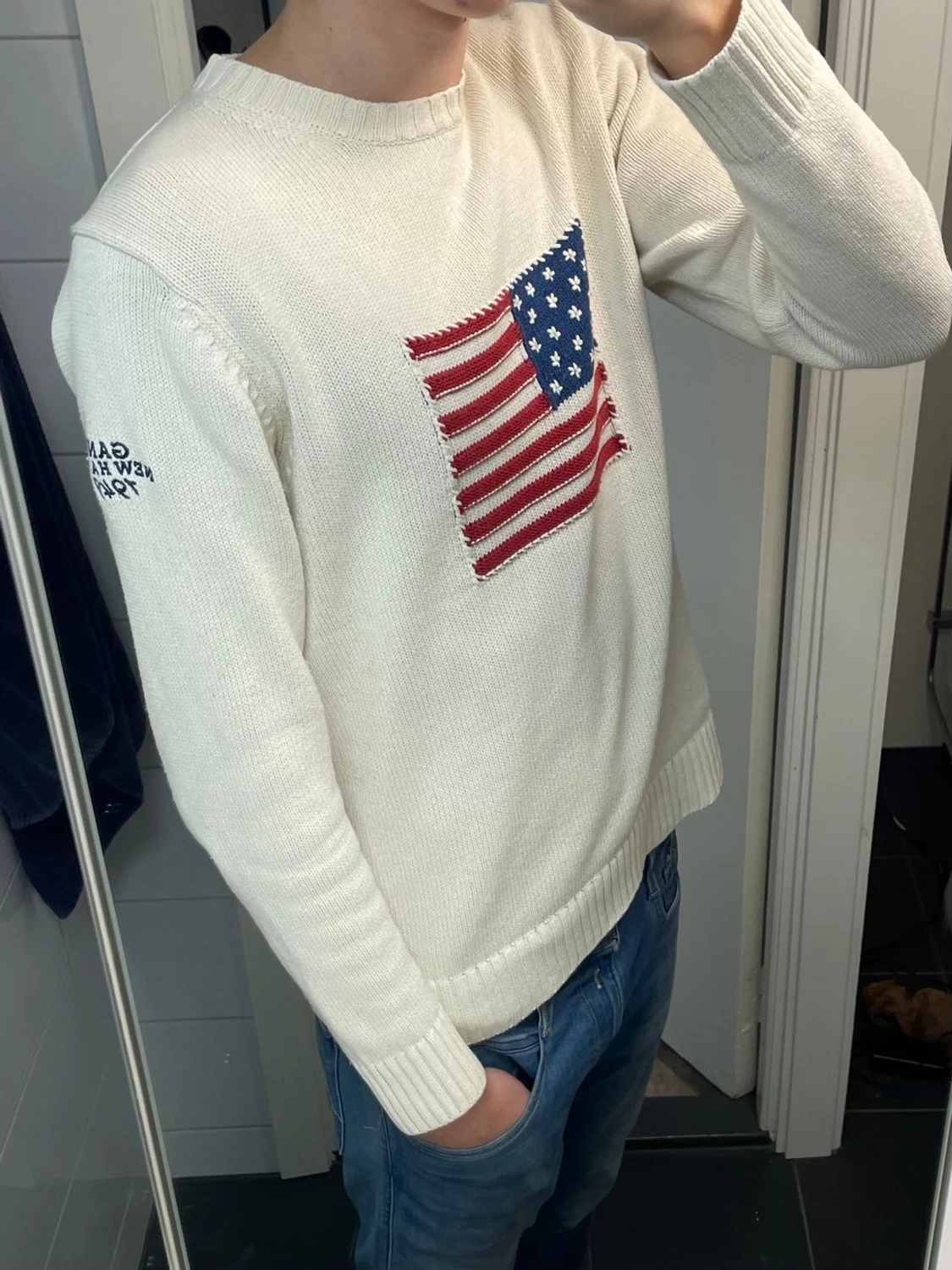 Vit stickad tröja från GANT - 1