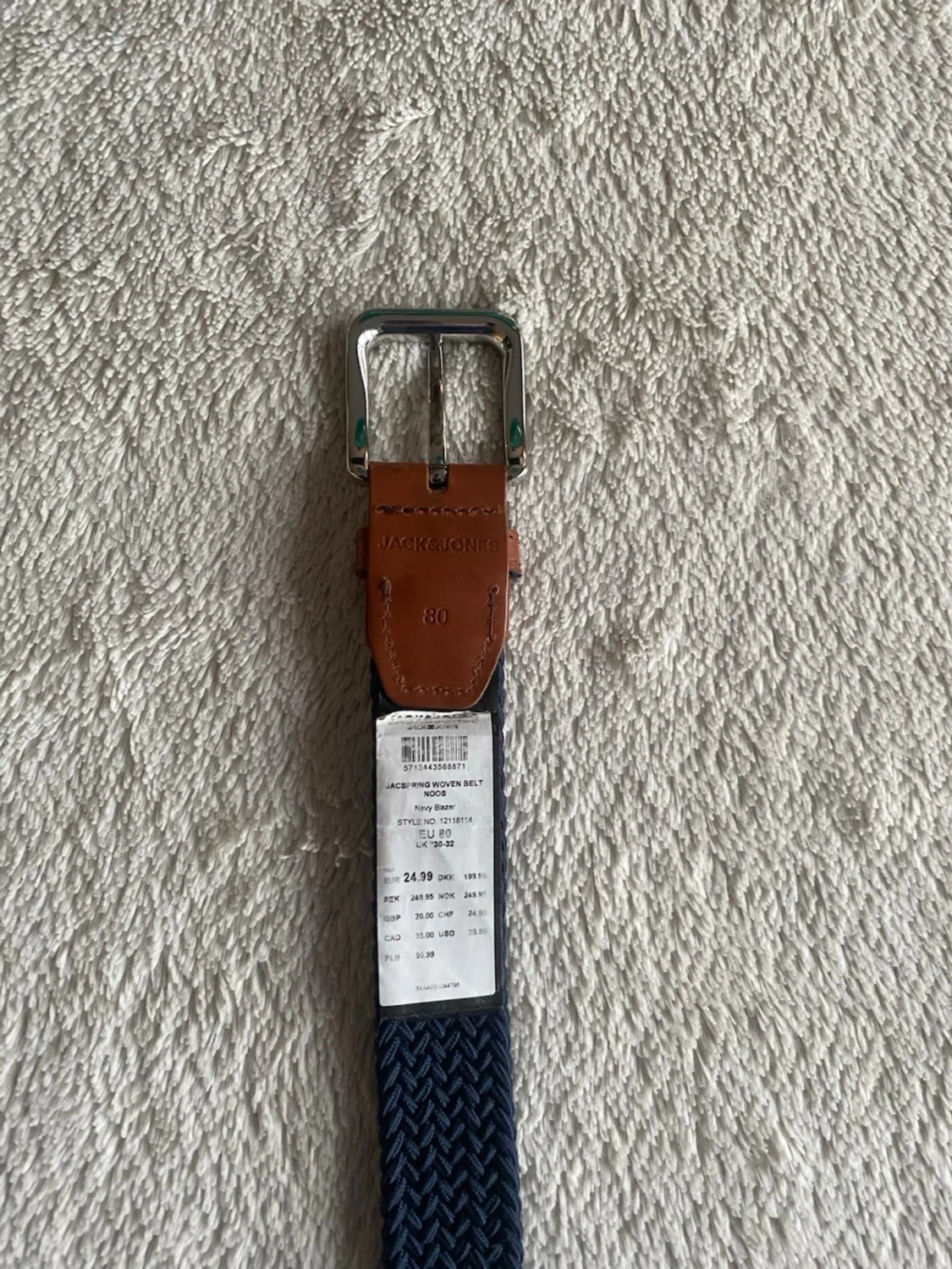 Marinblå flätad bälte från Jack & Jones - 2