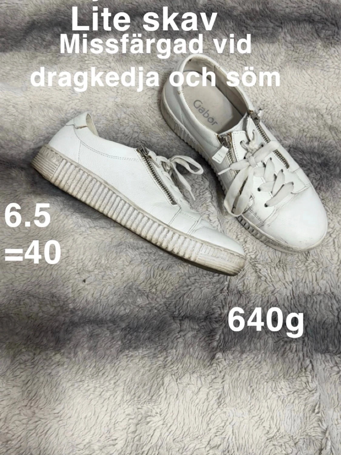 Vita sneakers från Gabor med dragkedja