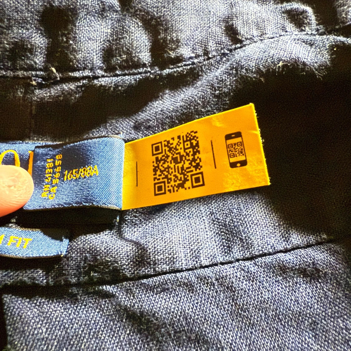 Mörkblå linneskjorta Polo Ralph Lauren XS - 2