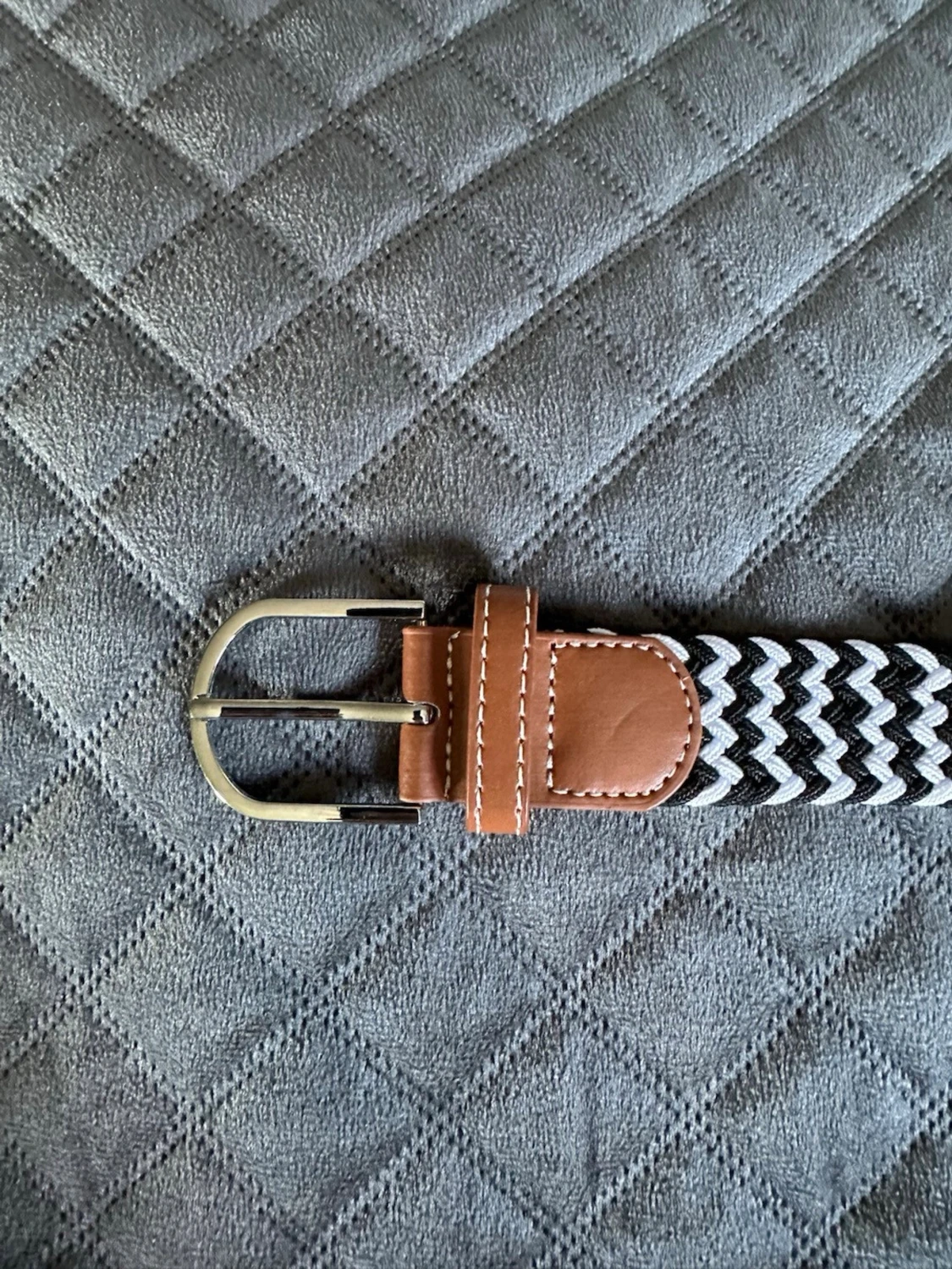 Svart vitt flätat bälte - 2