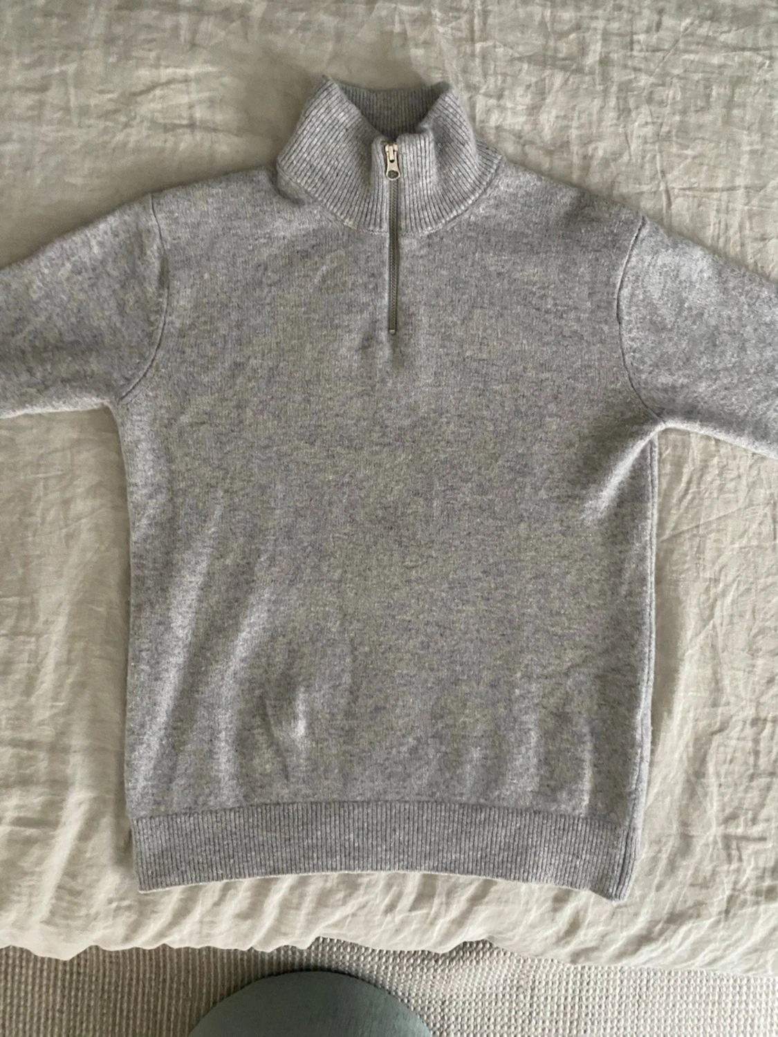 Grå halvzip stickad tröja Vaillent - 1