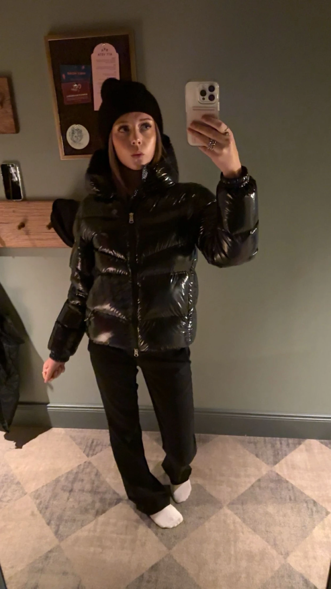 Svart glansig pufferjacka från Colmar - 2