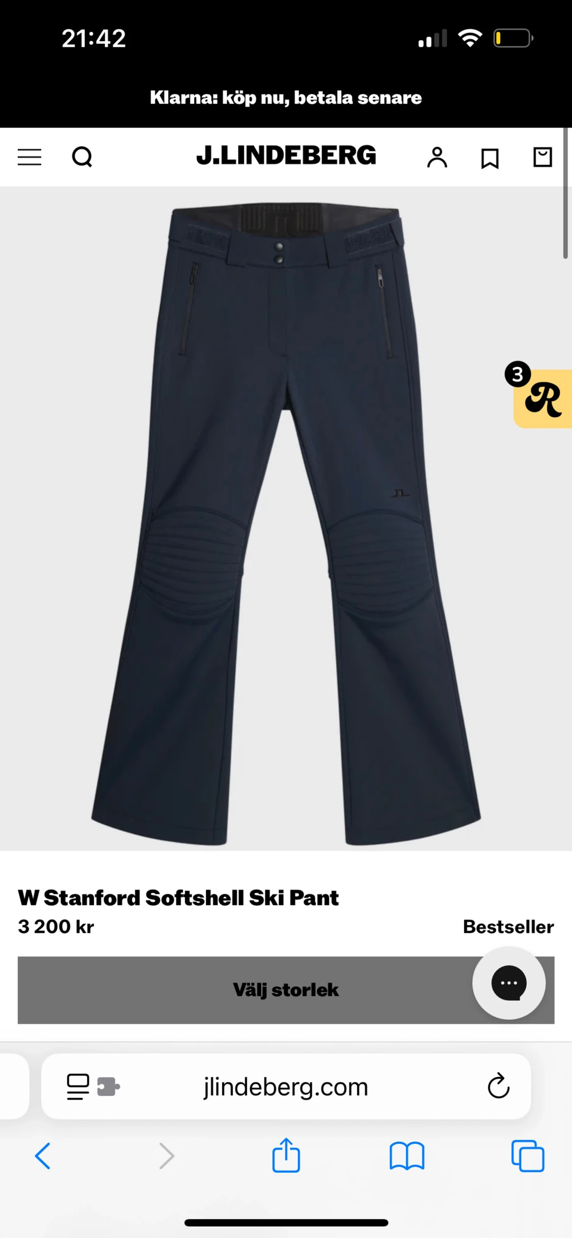J Lindeberg skidbyxor  - 1