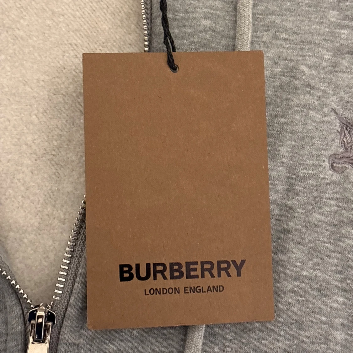 Grå Burberry hoodie med dragkedja XL - 4