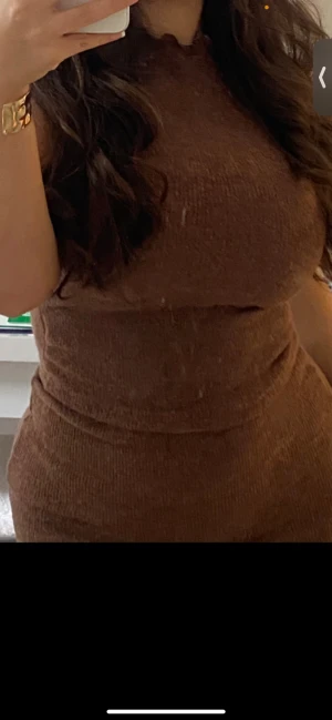 Brunt stickat set - set brunt 