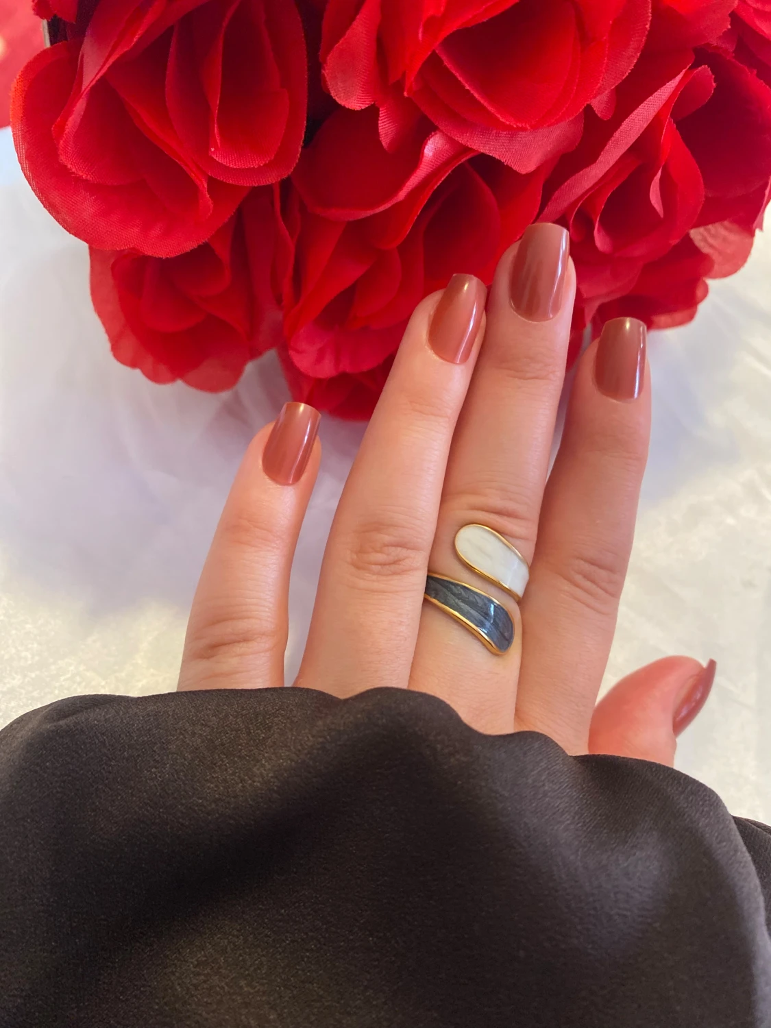 Unik guldpläterad statementring - 1