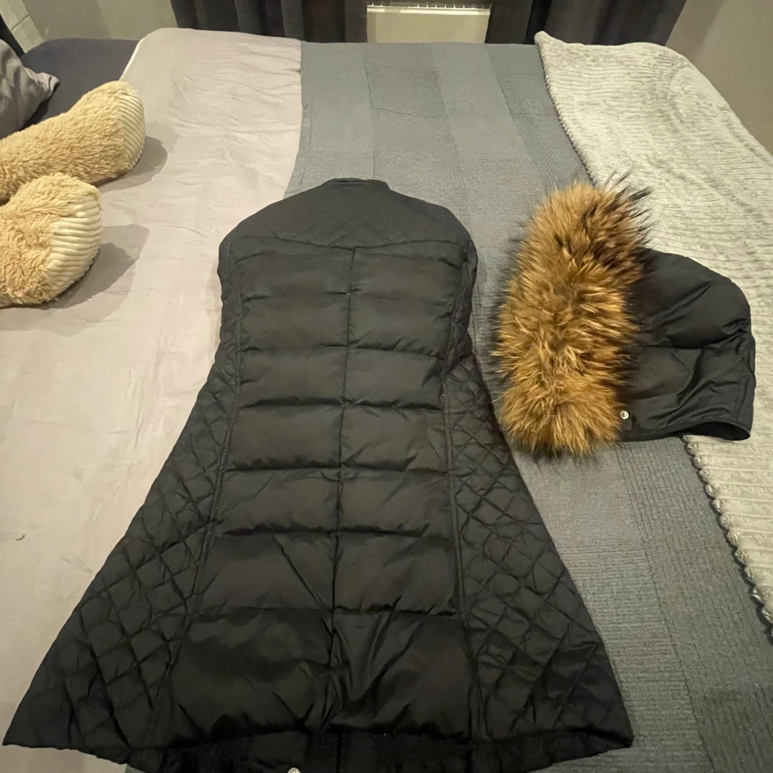 Svart Rockandblue dunjacka med päls - 3