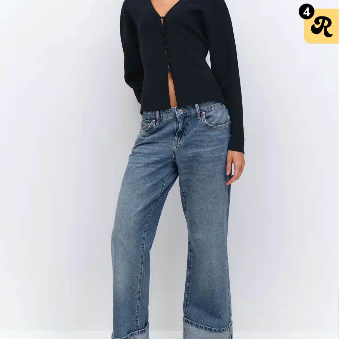 Marinblå shaped knitted cardigan  - 2