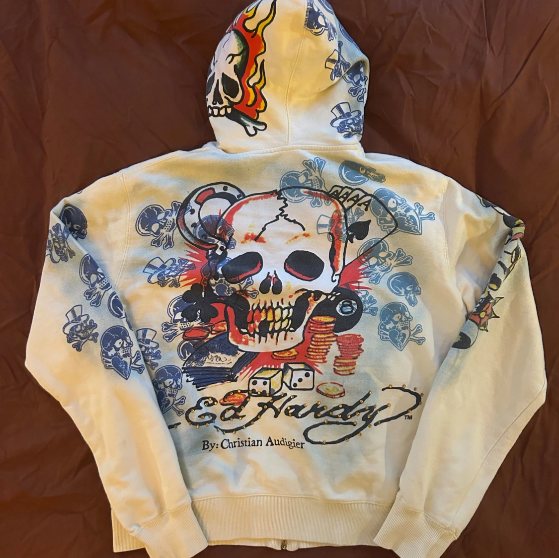Cream Ed Hardy hoodie 