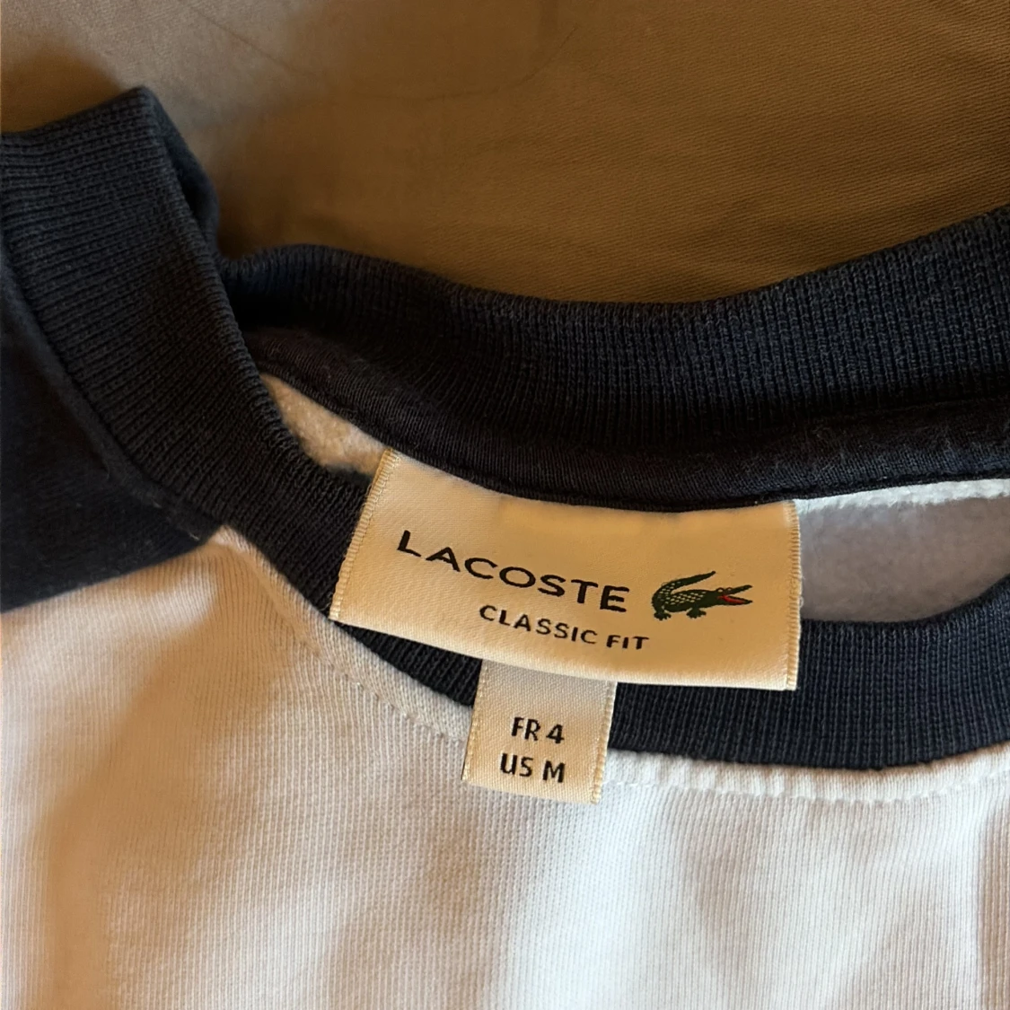 Vit och marinblå sweatshirt Lacoste M - 2