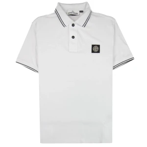 Vit Stone Island piké  - Size L, nyskick