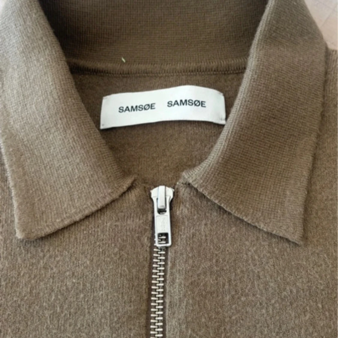 Brun stickad half zip-tröja Samsøe - 2