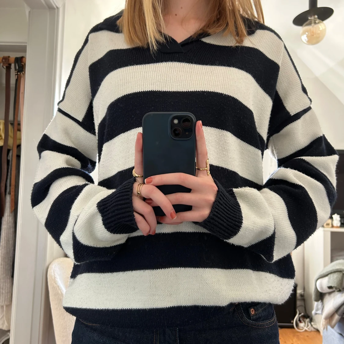 Randig finstickad tröja från Boohoo - 1