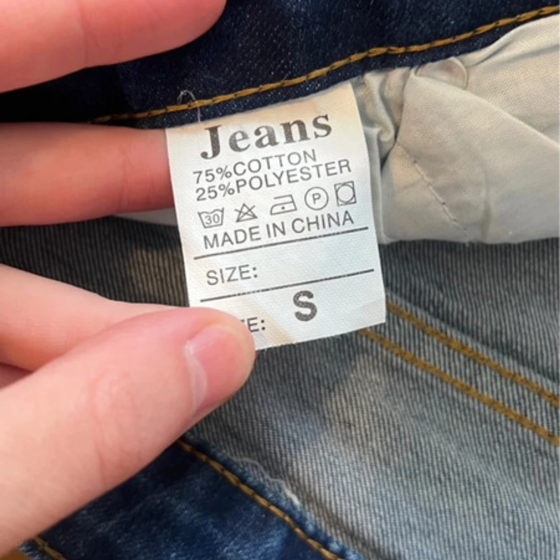 Blå bootcut jeans, S - 2