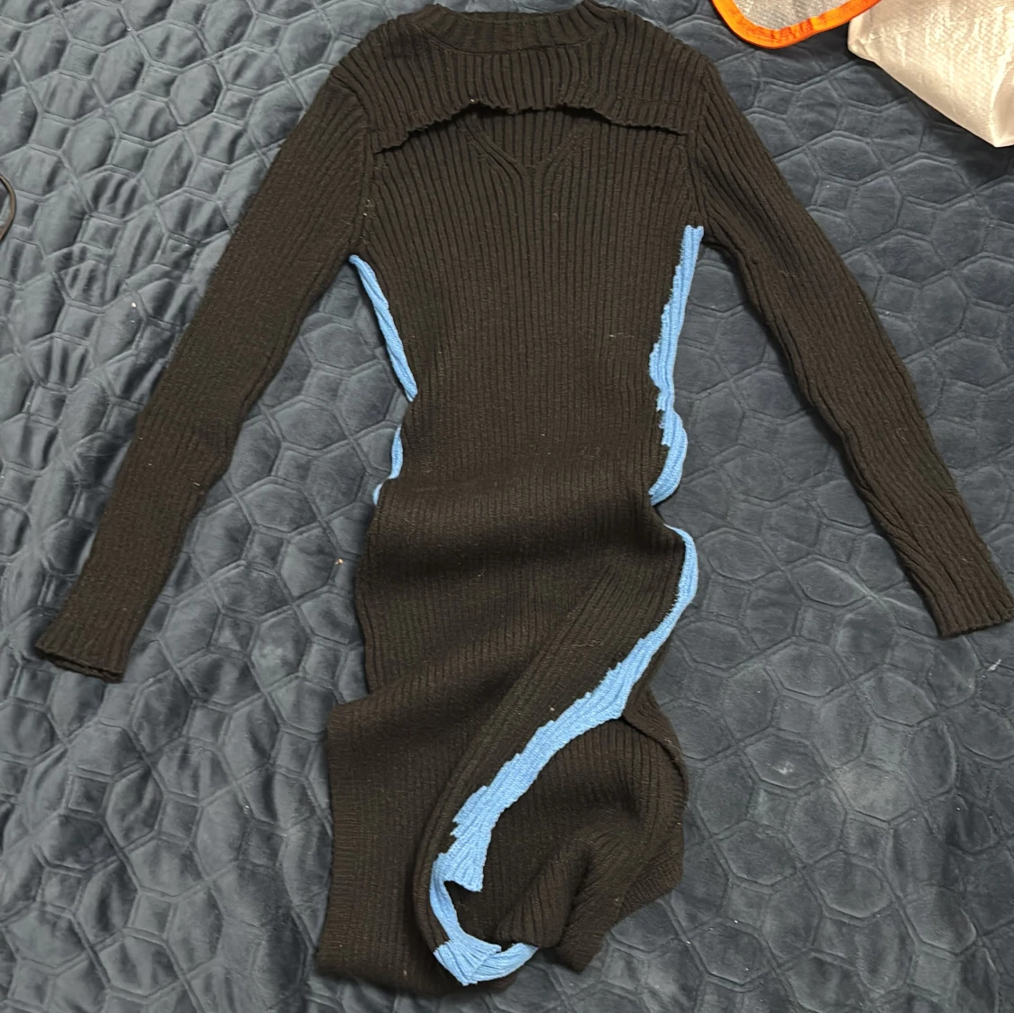 Svart ribbad klänning från SHEIN XS