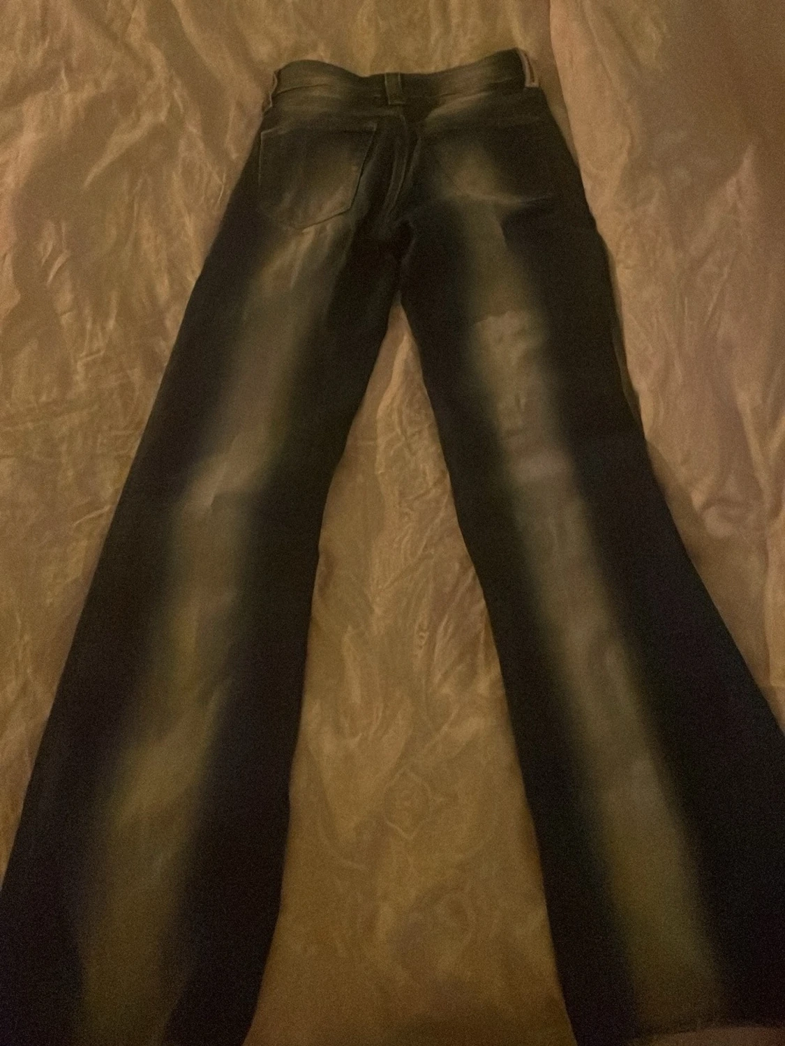 Blå wide jeans med slitningar - 1