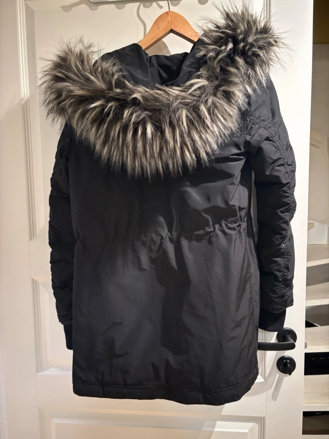 Svart Rockandblue parkajacka med päls - 2