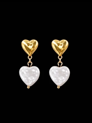 Guldörhängen med pärlor - Hjärtformade pärlörhängen 💞🥹postar snabbt. 