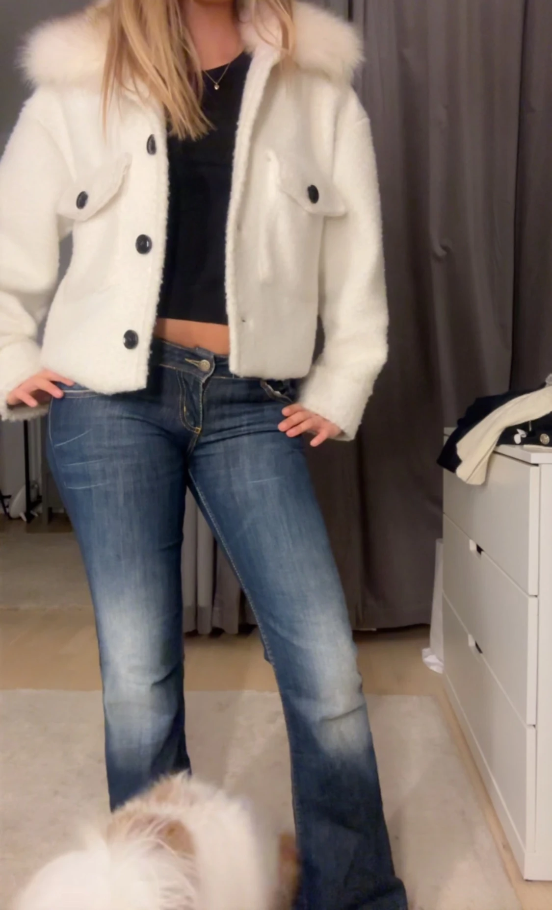 Vit Meotine- liknande kappa - 2