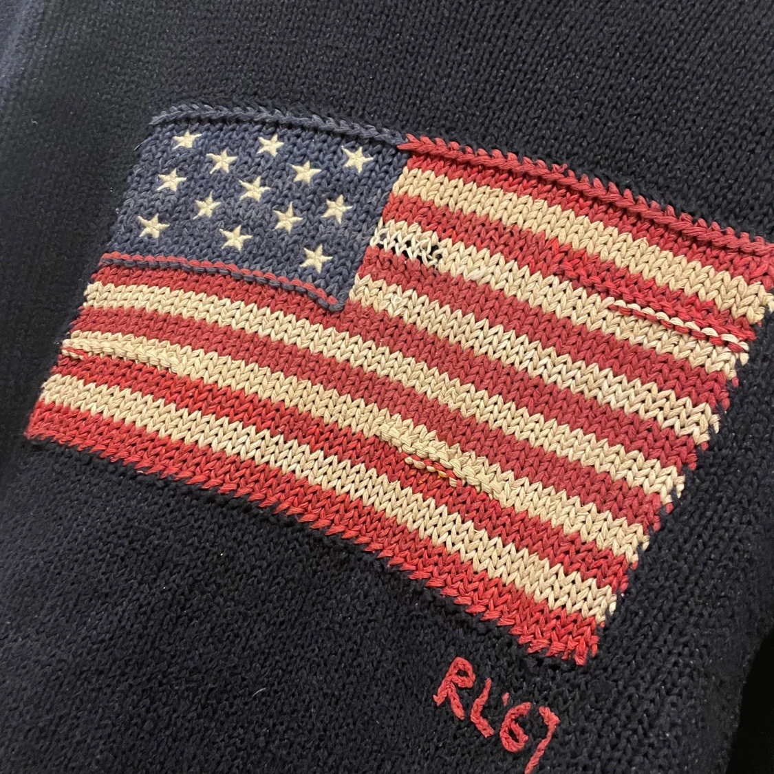 Mörkblå stickad tröja Polo Ralph Lauren - 1