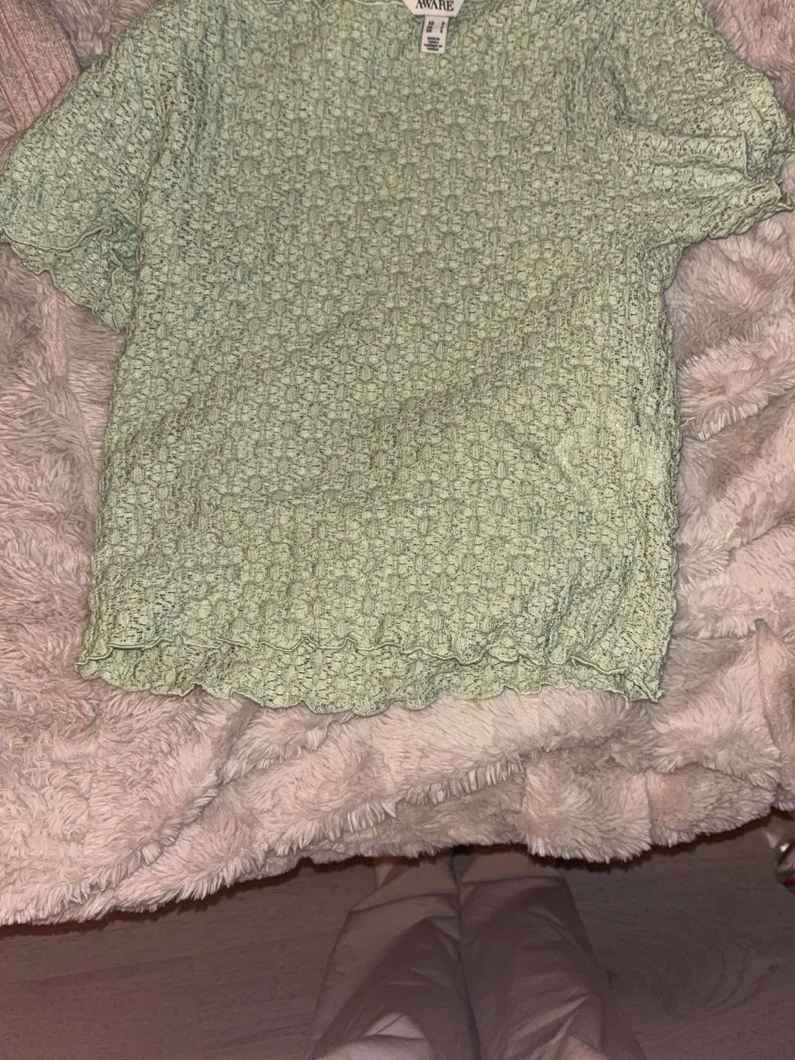 Ljusgrön ribbad topp från AWARE - 1