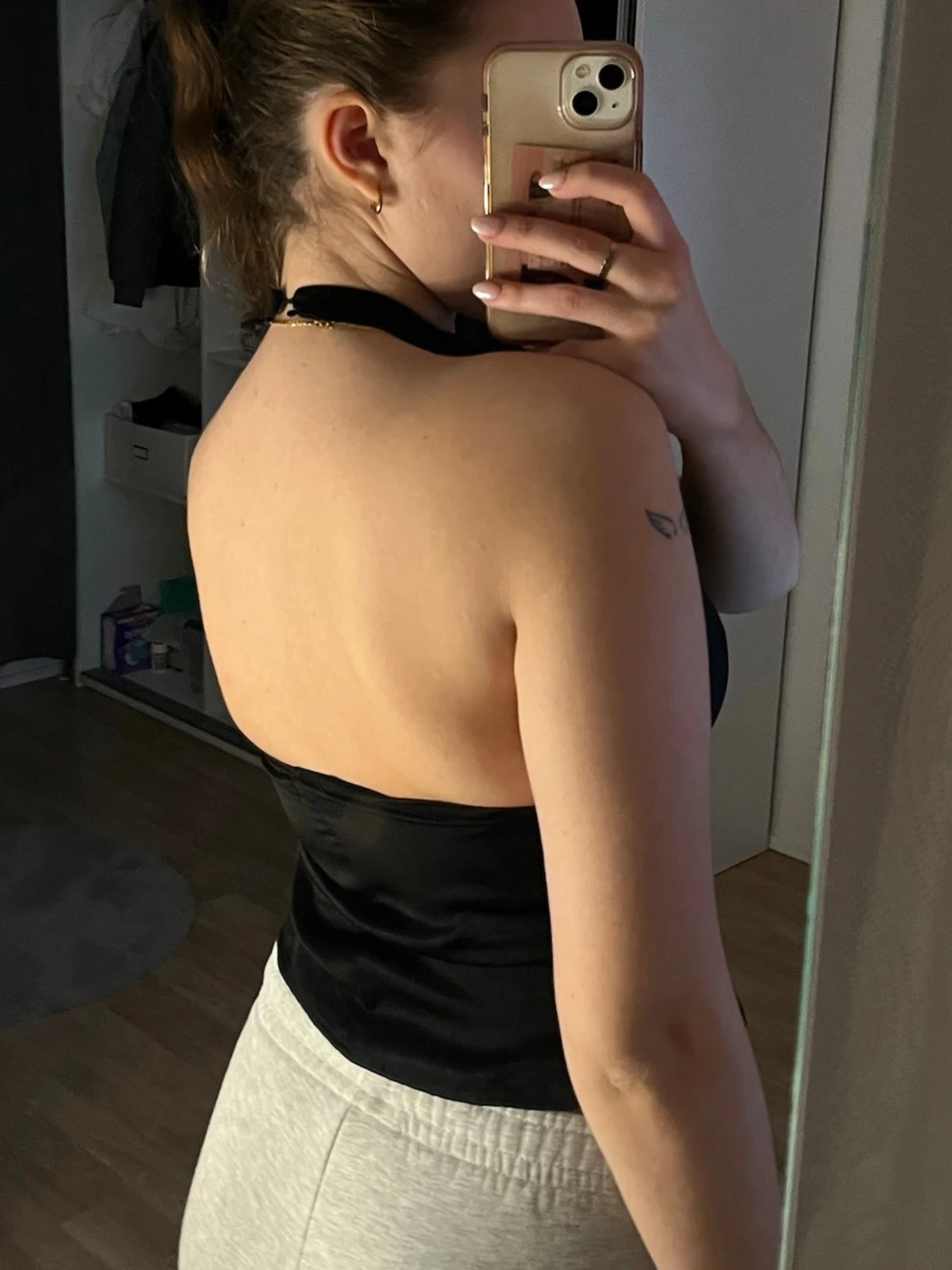 Svart halterneck topp - 1