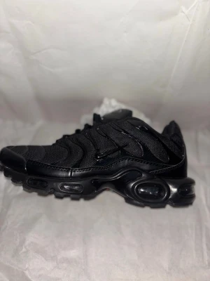 Nike TN - Säljer ett par svarta Nike TN (Air Max Plus) i nyskick. Skorna är helt oanvända och kommer med originalkartong, precis som vid köp i butik.   ✔️ Oanvända – aldrig provade utomhus ✔️ Originalkartong ingår ✔️ Snygg och tidlös färg som passar till allt  Perfekta för dig som vill ha ett par fräscha TN utan att betala nypris. Kan skickas eller mötas upp enligt överenskommelse. Hör av dig vid frågor eller seriöst intresse!