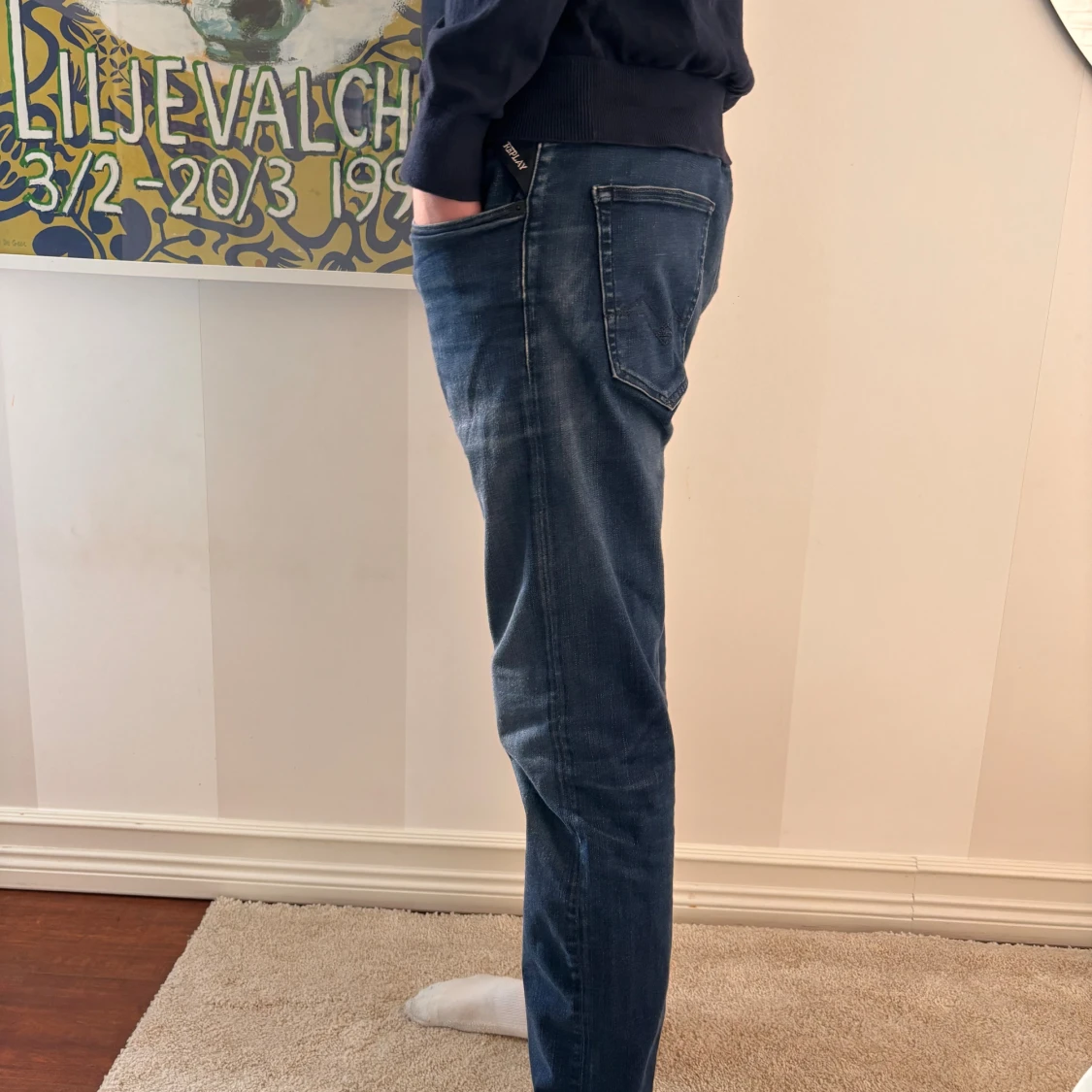 Blå Replay jeans straight fit - 1
