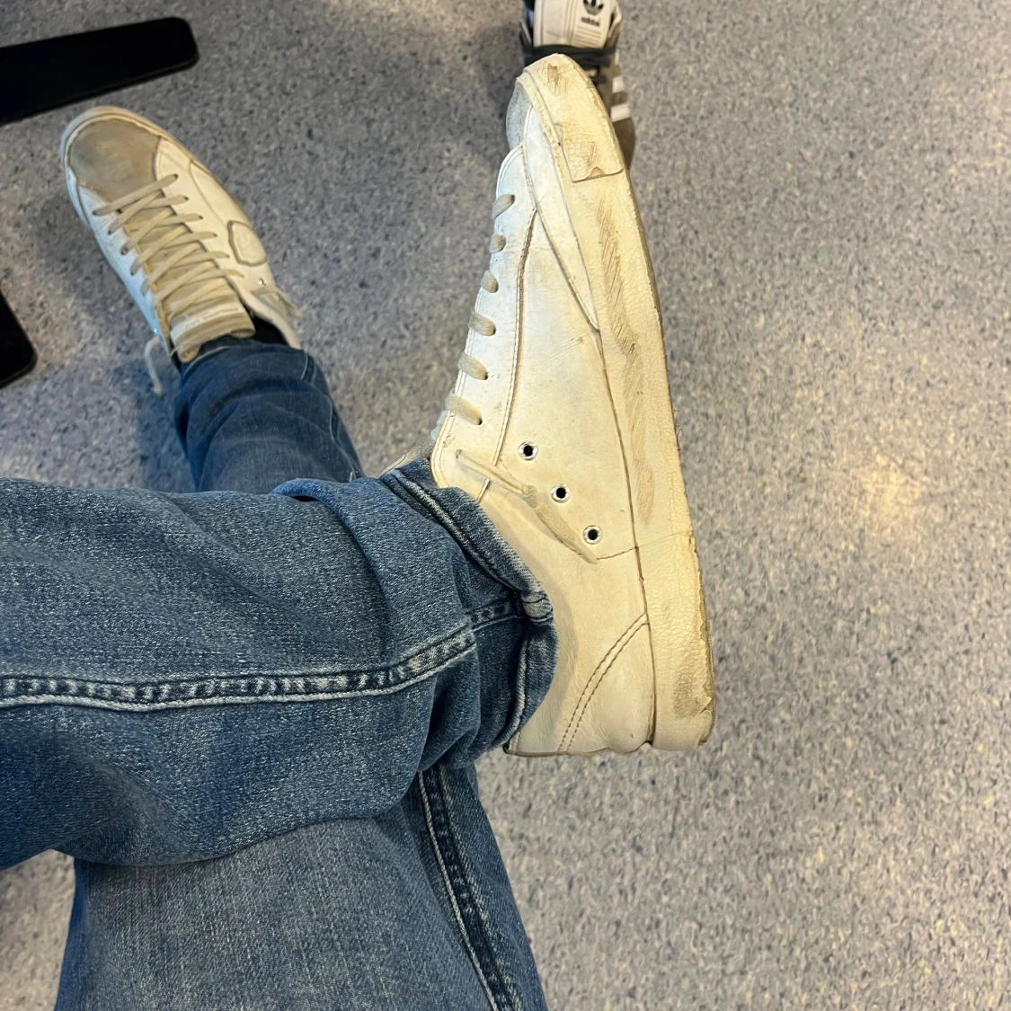 Philippe Model vita sneakers i skinn - 1